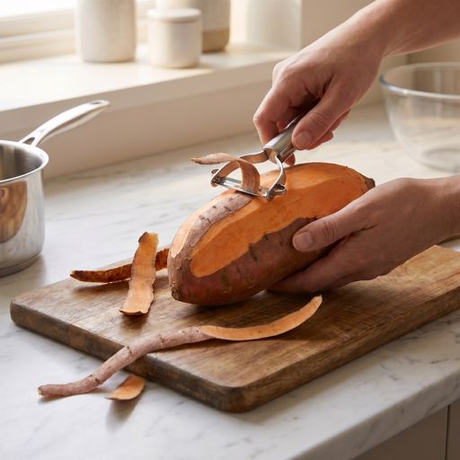 Peeled sweet potato