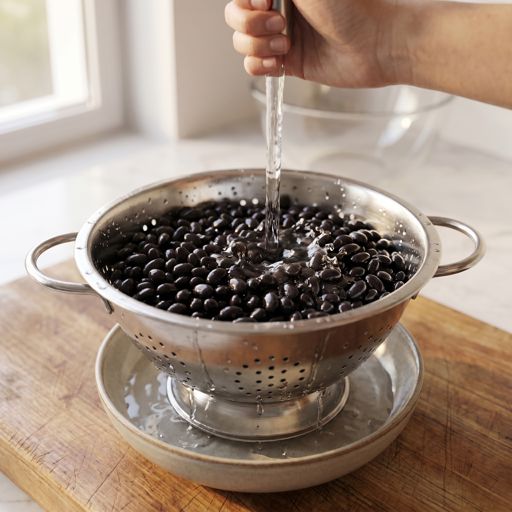 Rinsed black beans