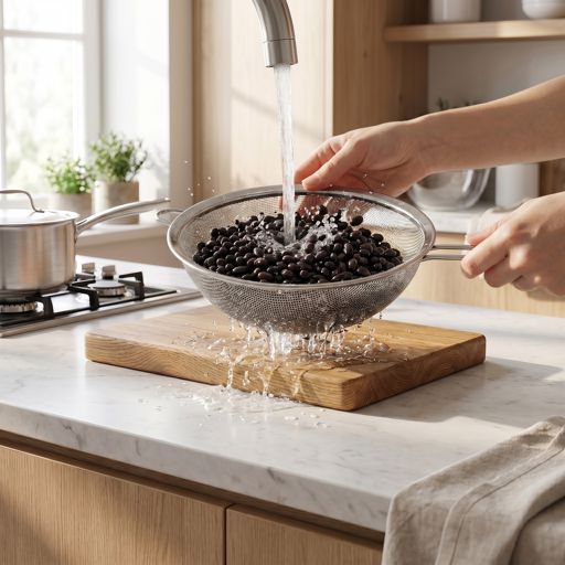 Rinsed black beans