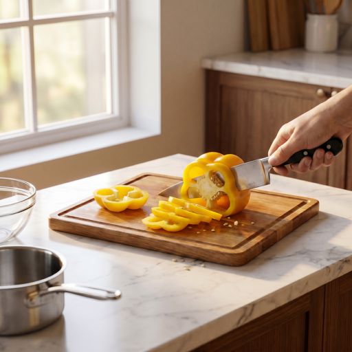 Sliced yellow bell pepper