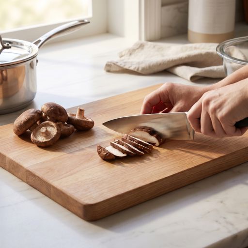 Sliced shiitake mushrooms