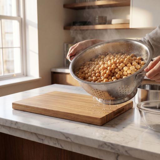 Drained chickpeas