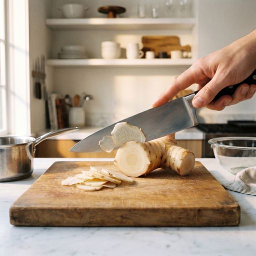Thinly Sliced fresh galangal