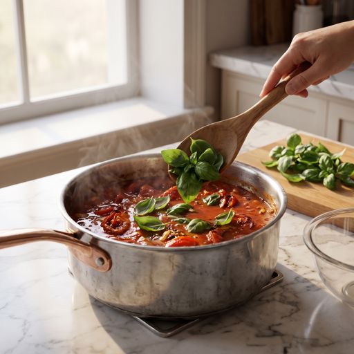 Step 7a: Add Basil and Blend