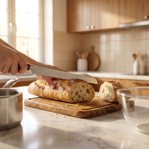 Sliced French baguette