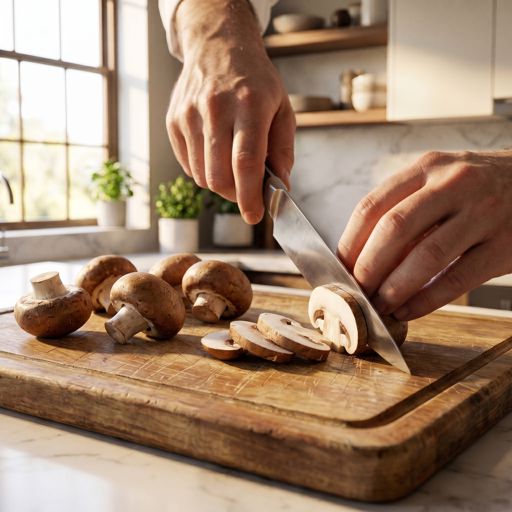 Sliced cremini mushrooms