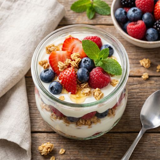 Greek Yogurt Parfait with Granola and Berries