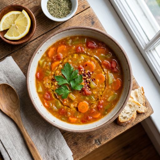 Mediterranean Red Lentil Soup