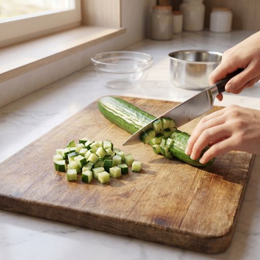Diced English cucumber