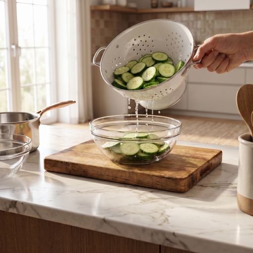 Drained cucumber