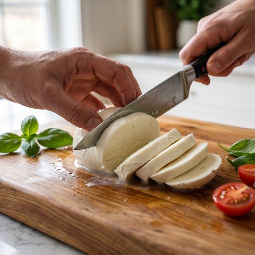 Sliced fresh mozzarella