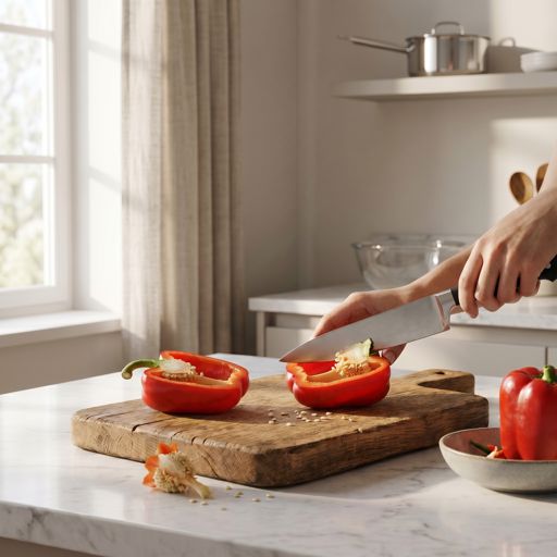 Seeded red bell pepper