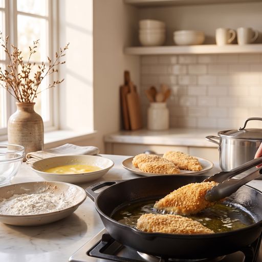 Step 5a: Pan-Fry the Chicken