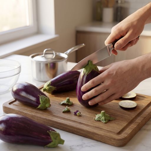 Trimmed eggplant