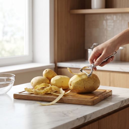 Peeled Yukon Gold potato