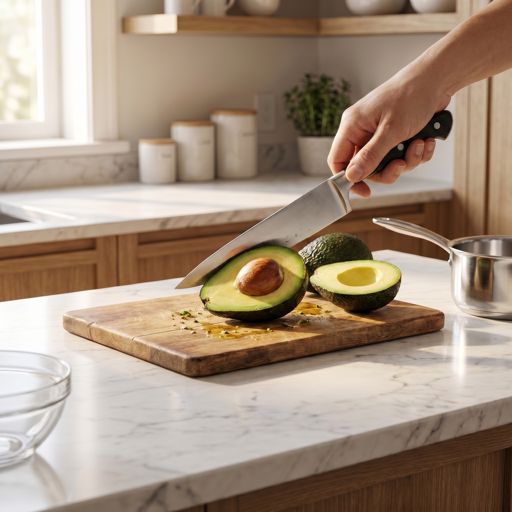 Halved avocado