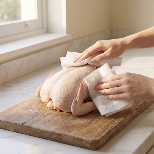 Patted Dry whole chicken