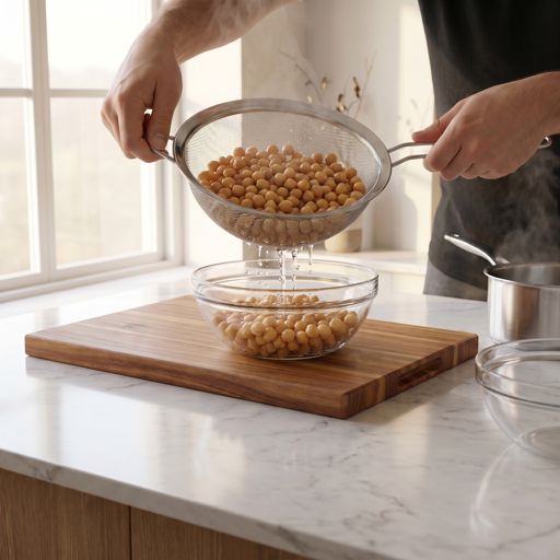 Drained chickpeas