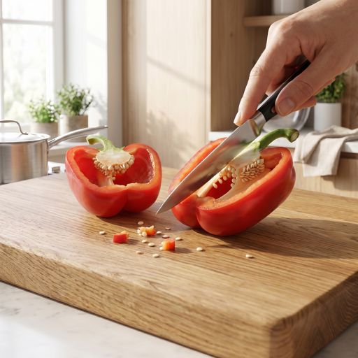 Seeded red bell pepper