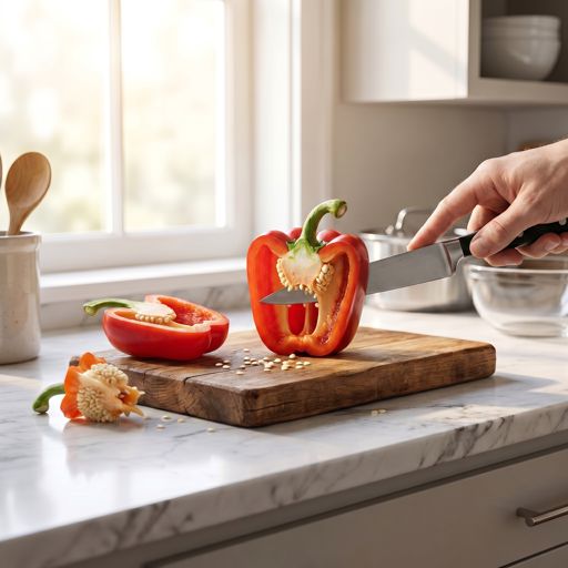 Seeded red bell pepper