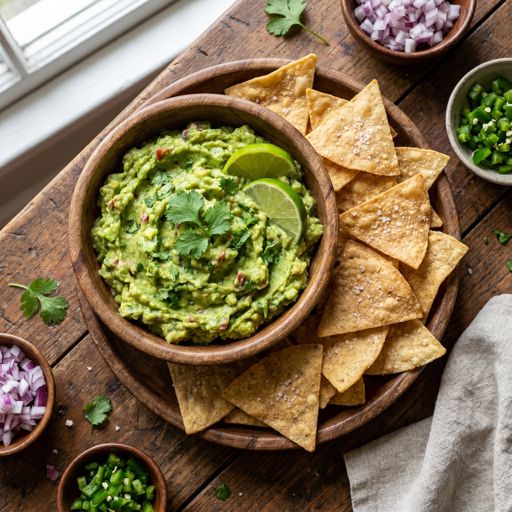 Classic Fresh Guacamole with Crispy Tortilla Chips