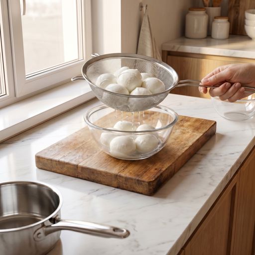 Drained fresh mozzarella balls