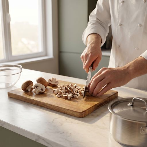 Diced cremini mushrooms