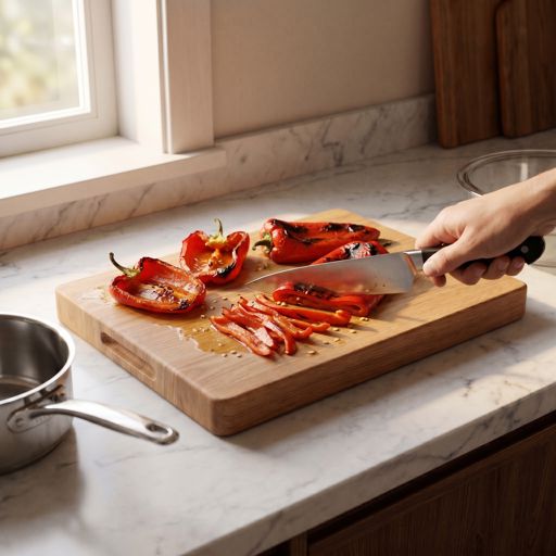 Sliced roasted red peppers