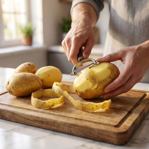 Peeled Yukon Gold potato