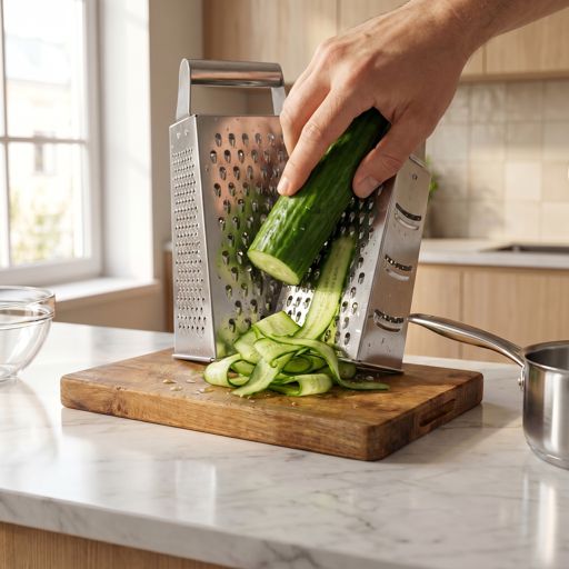 Grated English cucumber