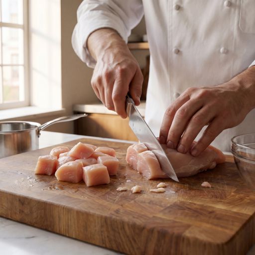 Cubed chicken breast