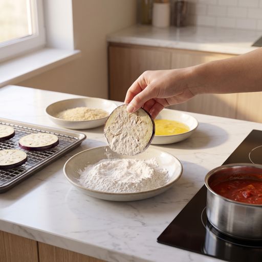 Step 4a: Bread the Eggplant