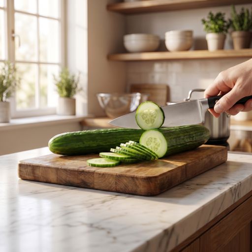 Thinly Sliced English cucumber