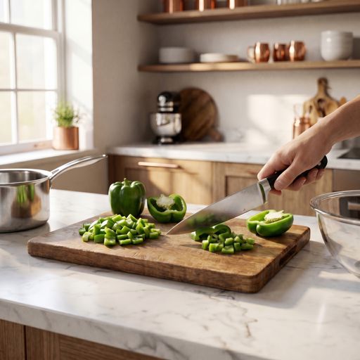 Diced green bell pepper