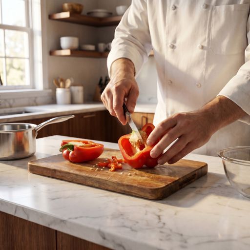 Seeded red bell pepper