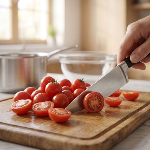 Halved cherry tomato
