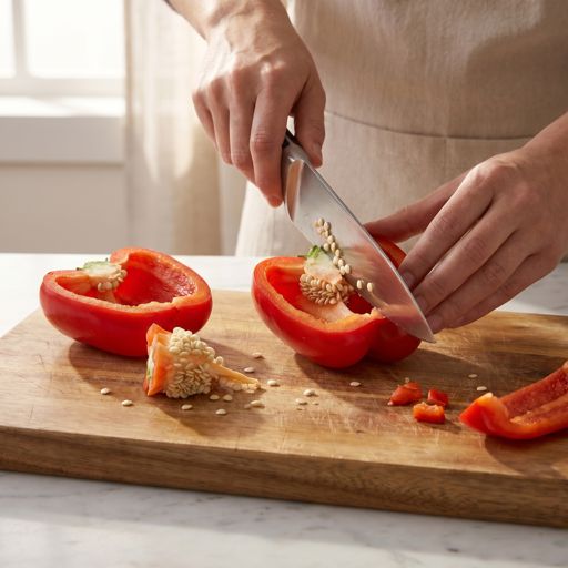 Seeded red bell pepper