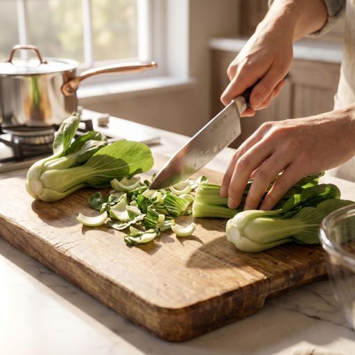 Roughly Chopped baby bok choy